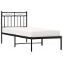Bed frame with black metal headboard 80x200 cm by , Beds and slatted bases - Ref: Foro24-373682, Price: 68,67 €, Discount: %