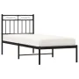 Estructura de cama con cabecero metal negro 80x200 cm de , Camas y somieres - Ref: Foro24-373682, Precio: 66,71 €, Descuento: %
