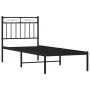 Estructura de cama con cabecero metal negro 80x200 cm de , Camas y somieres - Ref: Foro24-373682, Precio: 66,71 €, Descuento: %