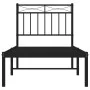 Estructura de cama con cabecero metal negro 80x200 cm de , Camas y somieres - Ref: Foro24-373682, Precio: 66,71 €, Descuento: %