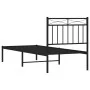 Estructura de cama con cabecero metal negro 80x200 cm de , Camas y somieres - Ref: Foro24-373682, Precio: 66,71 €, Descuento: %