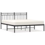 Estructura de cama con cabecero metal negro 160x200 cm de , Camas y somieres - Ref: Foro24-373694, Precio: 109,94 €
