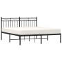 Estructura de cama con cabecero metal negro 160x200 cm de , Camas y somieres - Ref: Foro24-373694, Precio: 109,94 €
