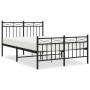 Black metal headboard and footboard bed frame 120x200 cm by , Beds and slatted bases - Ref: Foro24-373707, Price: 115,26 €, D...