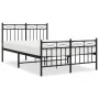 Estructura de cama cabecero y estribo metal negro 120x200 cm de , Camas y somieres - Ref: Foro24-373707, Precio: 113,38 €, De...