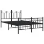 Estructura de cama cabecero y estribo metal negro 120x200 cm de , Camas y somieres - Ref: Foro24-373707, Precio: 113,38 €, De...