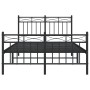 Black metal headboard and footboard bed frame 120x200 cm by , Beds and slatted bases - Ref: Foro24-373707, Price: 115,26 €, D...
