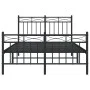 Estructura de cama cabecero y estribo metal negro 120x200 cm de , Camas y somieres - Ref: Foro24-373707, Precio: 113,38 €, De...
