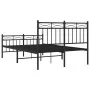 Estructura de cama cabecero y estribo metal negro 120x200 cm de , Camas y somieres - Ref: Foro24-373707, Precio: 113,38 €, De...