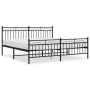 Black metal headboard and footboard bed frame 180x200 cm by , Beds and slatted bases - Ref: Foro24-373713, Price: 124,92 €, D...