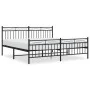Black metal headboard and footboard bed frame 180x200 cm by , Beds and slatted bases - Ref: Foro24-373713, Price: 119,26 €, D...