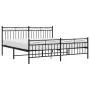 Black metal headboard and footboard bed frame 180x200 cm by , Beds and slatted bases - Ref: Foro24-373713, Price: 119,26 €, D...