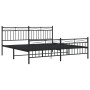 Black metal headboard and footboard bed frame 180x200 cm by , Beds and slatted bases - Ref: Foro24-373713, Price: 124,92 €, D...