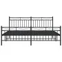 Black metal headboard and footboard bed frame 180x200 cm by , Beds and slatted bases - Ref: Foro24-373713, Price: 119,26 €, D...
