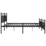 Black metal headboard and footboard bed frame 180x200 cm by , Beds and slatted bases - Ref: Foro24-373713, Price: 124,92 €, D...