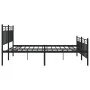 Black metal headboard and footboard bed frame 180x200 cm by , Beds and slatted bases - Ref: Foro24-373713, Price: 119,26 €, D...