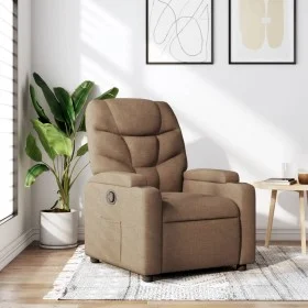 Sillón reclinable de tela marrón by , Armchairs - Ref: Foro24-372445, Price: 197,46 €, Discount: %