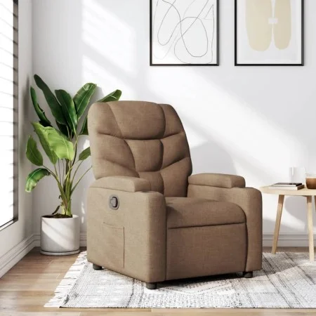 Sillón reclinable de tela marrón by , Armchairs - Ref: Foro24-372445, Price: 197,46 €, Discount: %