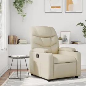 Sillón reclinable de cuero sintético crema by , Armchairs - Ref: Foro24-372466, Price: 222,68 €, Discount: %