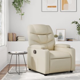 Sillón reclinable de cuero sintético crema de , Sillones - Ref: Foro24-372466, Precio: 226,38 €, Descuento: %