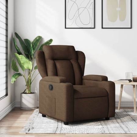Sillón reclinable de tela marrón by , Armchairs - Ref: Foro24-372407, Price: 214,33 €, Discount: %