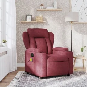 Sillón de masaje reclinable de tela color vino tinto by , Armchairs - Ref: Foro24-372418, Price: 263,16 €, Discount: %