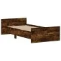 Smoke oak engineered wood bed frame 100x200 cm by , Beds and slatted bases - Ref: Foro24-835936, Price: 72,90 €, Discount: %