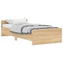 Estructura de cama madera contrachapada roble Sonoma 100x200 cm de , Camas y somieres - Ref: Foro24-835934, Precio: 84,75 €, ...