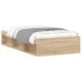 Sonoma oak bed frame 100x200 cm by , Beds and slatted bases - Ref: Foro24-3203833, Price: 117,26 €, Discount: %