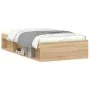 Sonoma oak bed frame 100x200 cm by , Beds and slatted bases - Ref: Foro24-3203833, Price: 117,26 €, Discount: %
