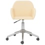 Sillas de comedor giratorias 2 unidades tela color crema