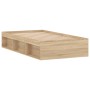 Sonoma oak bed frame 100x200 cm by , Beds and slatted bases - Ref: Foro24-3203833, Price: 118,56 €, Discount: %
