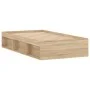 Sonoma oak bed frame 100x200 cm by , Beds and slatted bases - Ref: Foro24-3203833, Price: 117,26 €, Discount: %