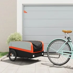 Remolque para bicicleta hierro negro y naranja 45 kg de , Remolques para bicicletas - Ref: Foro24-94047, Precio: 95,97 €, Des...