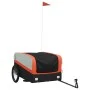 Remolque para bicicleta hierro negro y naranja 45 kg by , Bicycle trailers - Ref: Foro24-94047, Price: 95,93 €, Discount: %