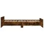 Estructura de cama con cabecero piecero roble ahumado 200x200cm de , Camas y somieres - Ref: Foro24-3203737, Precio: 138,28 €...