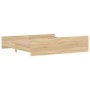 Bed frame with Sonoma oak headboard and footboard 200x200 cm by , Beds and slatted bases - Ref: Foro24-3203735, Price: 134,43...