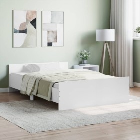 Estructura de cama con cabecero piecero blanco 120x200 cm