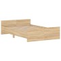 Bed frame with Sonoma oak headboard and footboard 120x200 cm by , Beds and slatted bases - Ref: Foro24-3203742, Price: 143,25...
