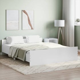 Bettgestell mit weißem Kopf- und Fußteil 150x200 cm von , Betten und Lattenroste - Ref: Foro24-3203754, Preis: 126,93 €, Raba...