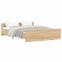 Bed frame with Sonoma oak headboard and footboard 150x200 cm by , Beds and slatted bases - Ref: Foro24-3203756, Price: 122,52...