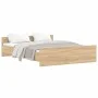 Bed frame with Sonoma oak headboard and footboard 150x200 cm by , Beds and slatted bases - Ref: Foro24-3203756, Price: 121,79...