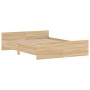 Bed frame with Sonoma oak headboard and footboard 150x200 cm by , Beds and slatted bases - Ref: Foro24-3203756, Price: 122,52...