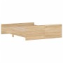 Bed frame with Sonoma oak headboard and footboard 150x200 cm by , Beds and slatted bases - Ref: Foro24-3203756, Price: 122,52...