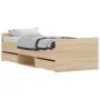 Bed frame with Sonoma oak headboard and footboard 75x190 cm by , Beds and slatted bases - Ref: Foro24-3203819, Price: 128,56 ...