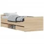 Bed frame with Sonoma oak headboard and footboard 75x190 cm by , Beds and slatted bases - Ref: Foro24-3203819, Price: 128,56 ...