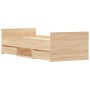 Bed frame with Sonoma oak headboard and footboard 75x190 cm by , Beds and slatted bases - Ref: Foro24-3203819, Price: 126,64 ...