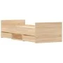 Estructura de cama con cabecero piecero roble Sonoma 75x190 cm de , Camas y somieres - Ref: Foro24-3203819, Precio: 131,49 €,...