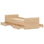 Bed frame with Sonoma oak headboard and footboard 75x190 cm by , Beds and slatted bases - Ref: Foro24-3203819, Price: 126,64 ...
