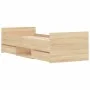 Bed frame with Sonoma oak headboard and footboard 75x190 cm by , Beds and slatted bases - Ref: Foro24-3203819, Price: 128,56 ...